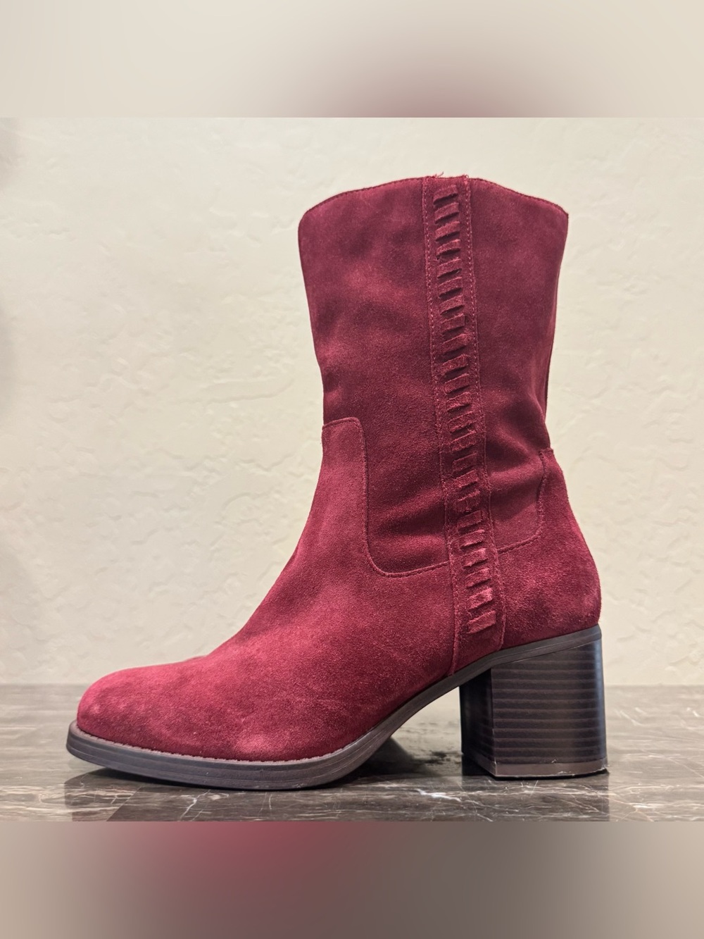 Vince Camuto Zelcinna Water Repellent Red Suede Boots